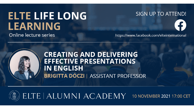 ELTE Alumni Academy: Creating and delivering effective presentations in English